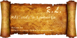 Rózsás Lamberta névjegykártya